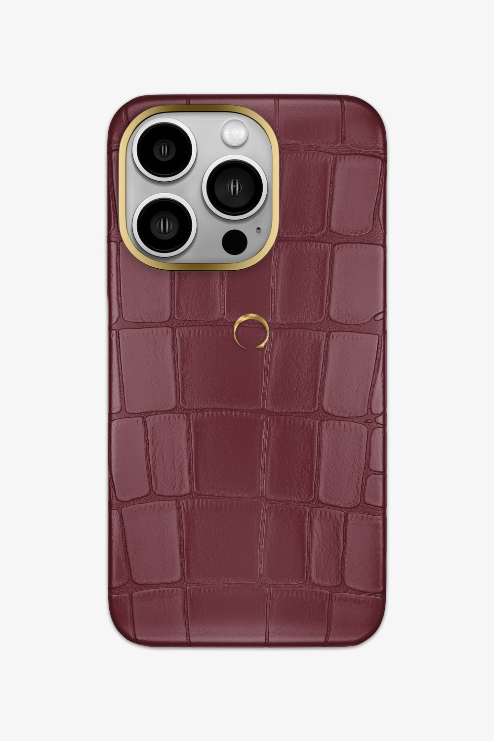 Alligator Case for iPhone 16 Pro - Gold / Burgundy - zollofrance