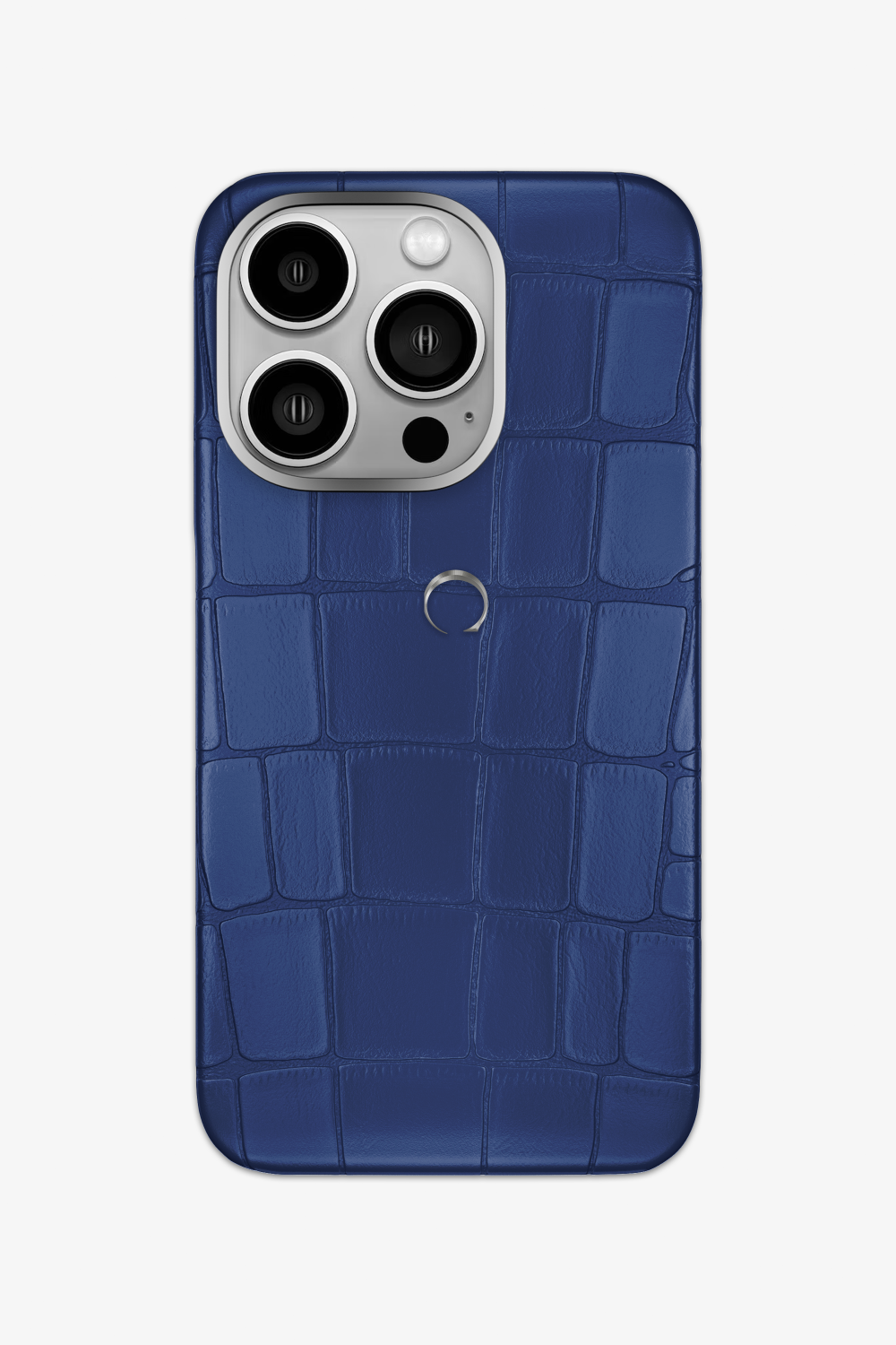 Alligator Case for iPhone 16 Pro - Stainless Steel / Navy Blue - zollofrance