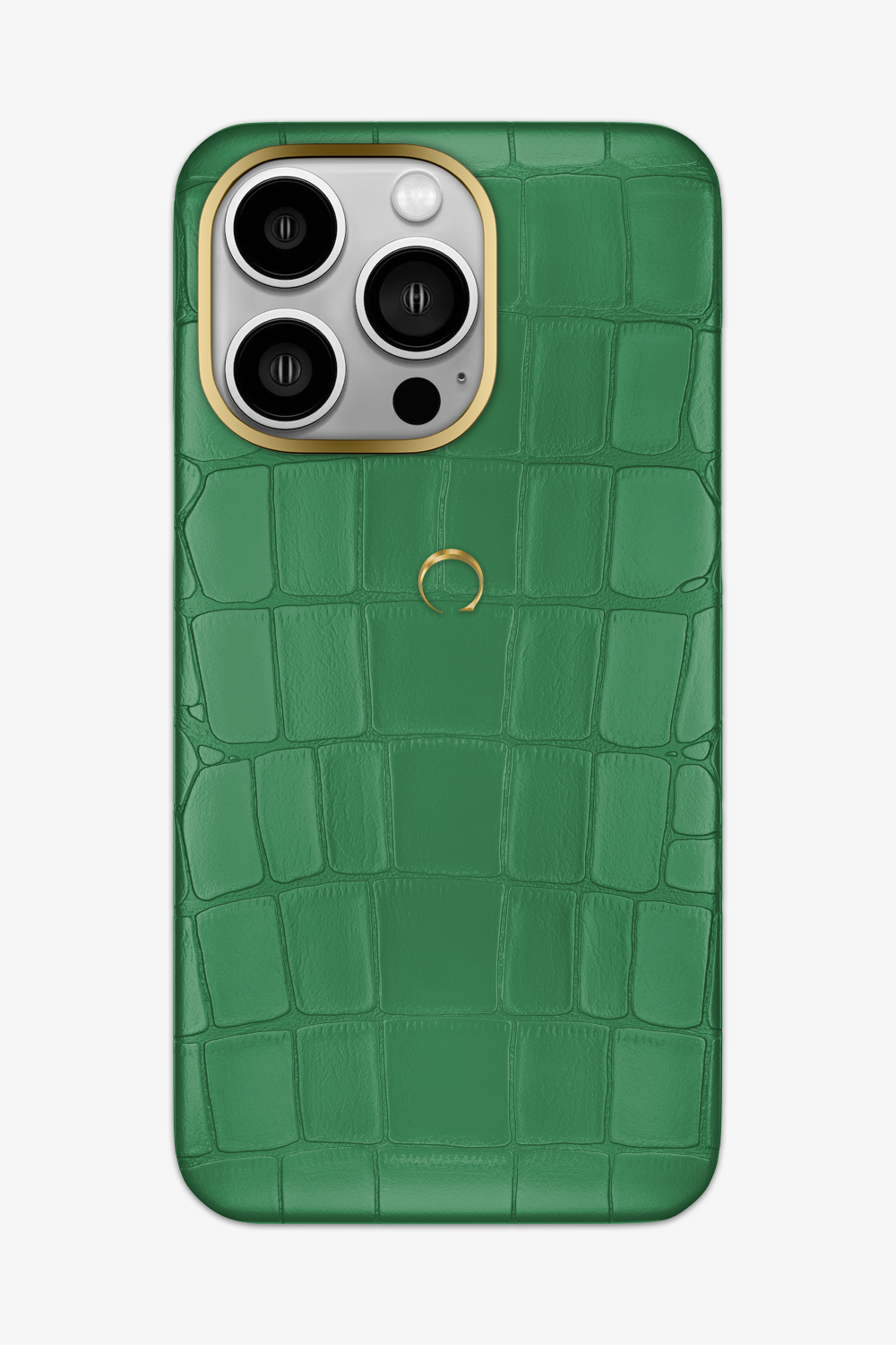 Alligator Case for iPhone 16 Pro Max - Gold / Green Emerald - zollofrance