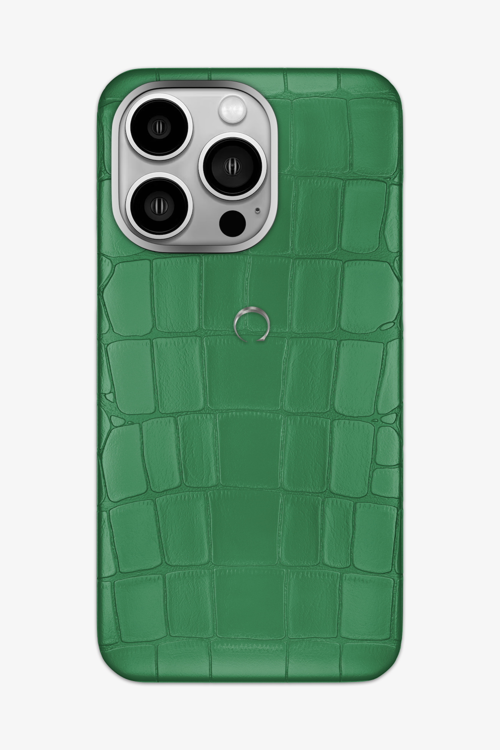 Alligator Case for iPhone 16 Pro Max - Stainless Steel / Green Emerald - zollofrance