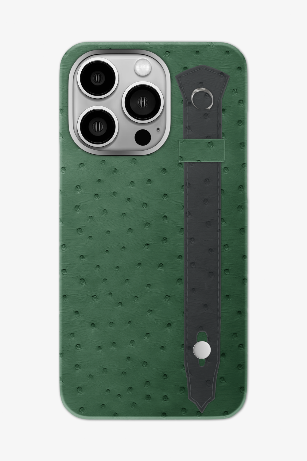 Ostrich Strap Case for iPhone 16 Pro Max - Green Sapin / Grey Anthracite - zollofrance