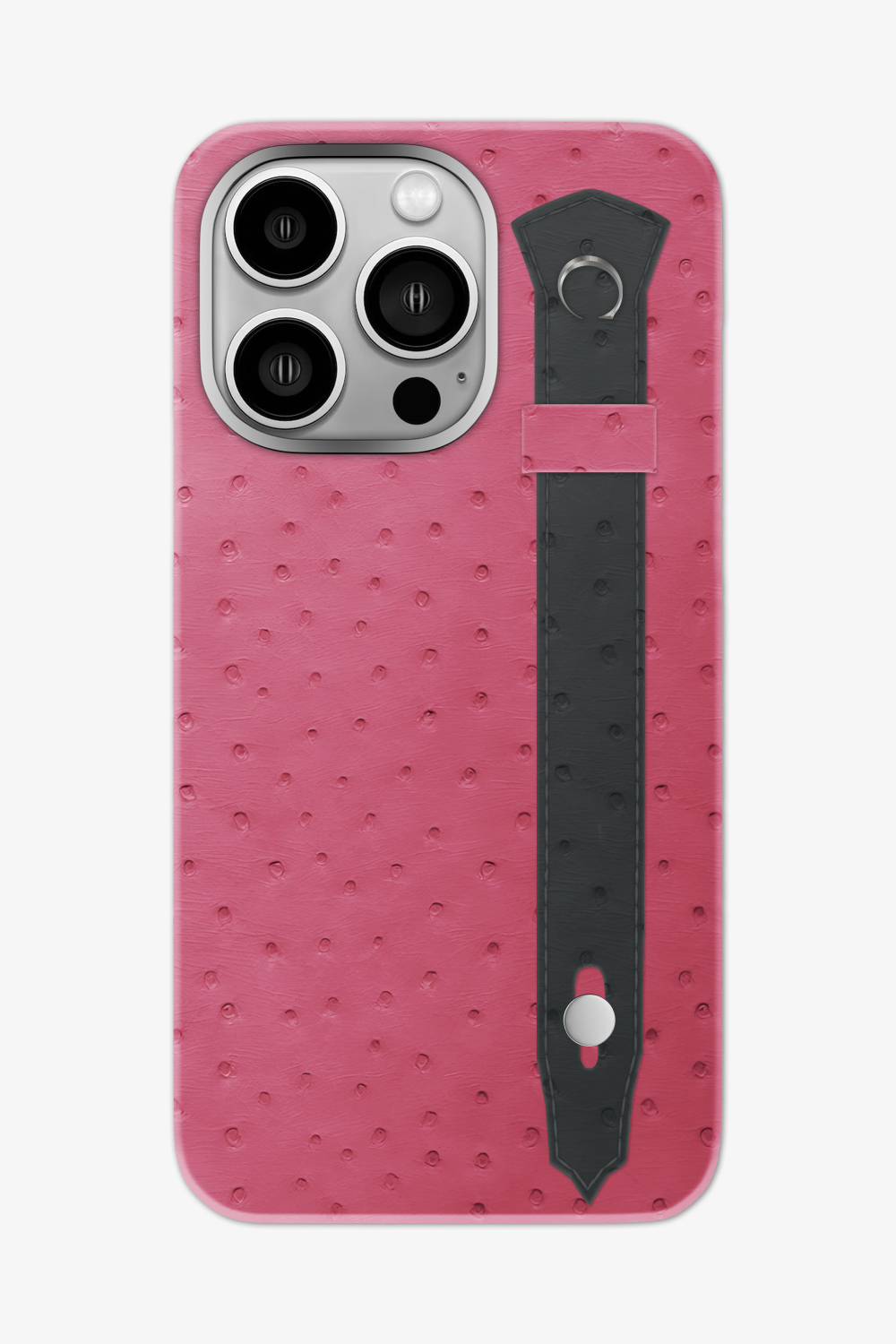 Ostrich Strap Case for iPhone 16 Pro Max - Pink Girly / Grey Anthracite - zollofrance