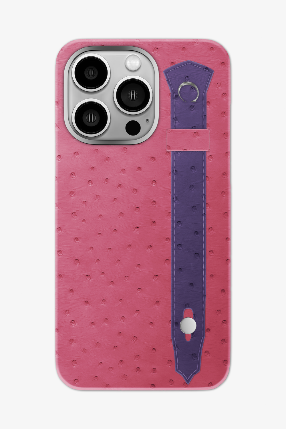 Ostrich Strap Case for iPhone 16 Pro Max - Pink Girly / Purple - zollofrance