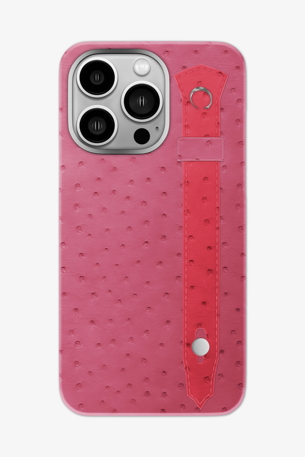 Ostrich Strap Case for iPhone 16 Pro Max - Pink Girly / Rose - zollofrance