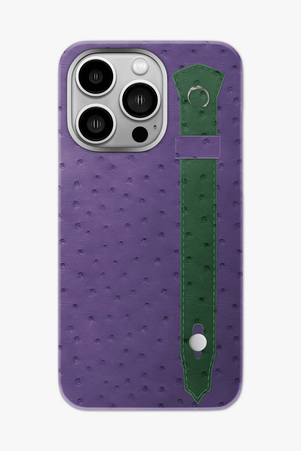 Ostrich Strap Case for iPhone 16 Pro Max - Purple / Green Sapin - zollofrance