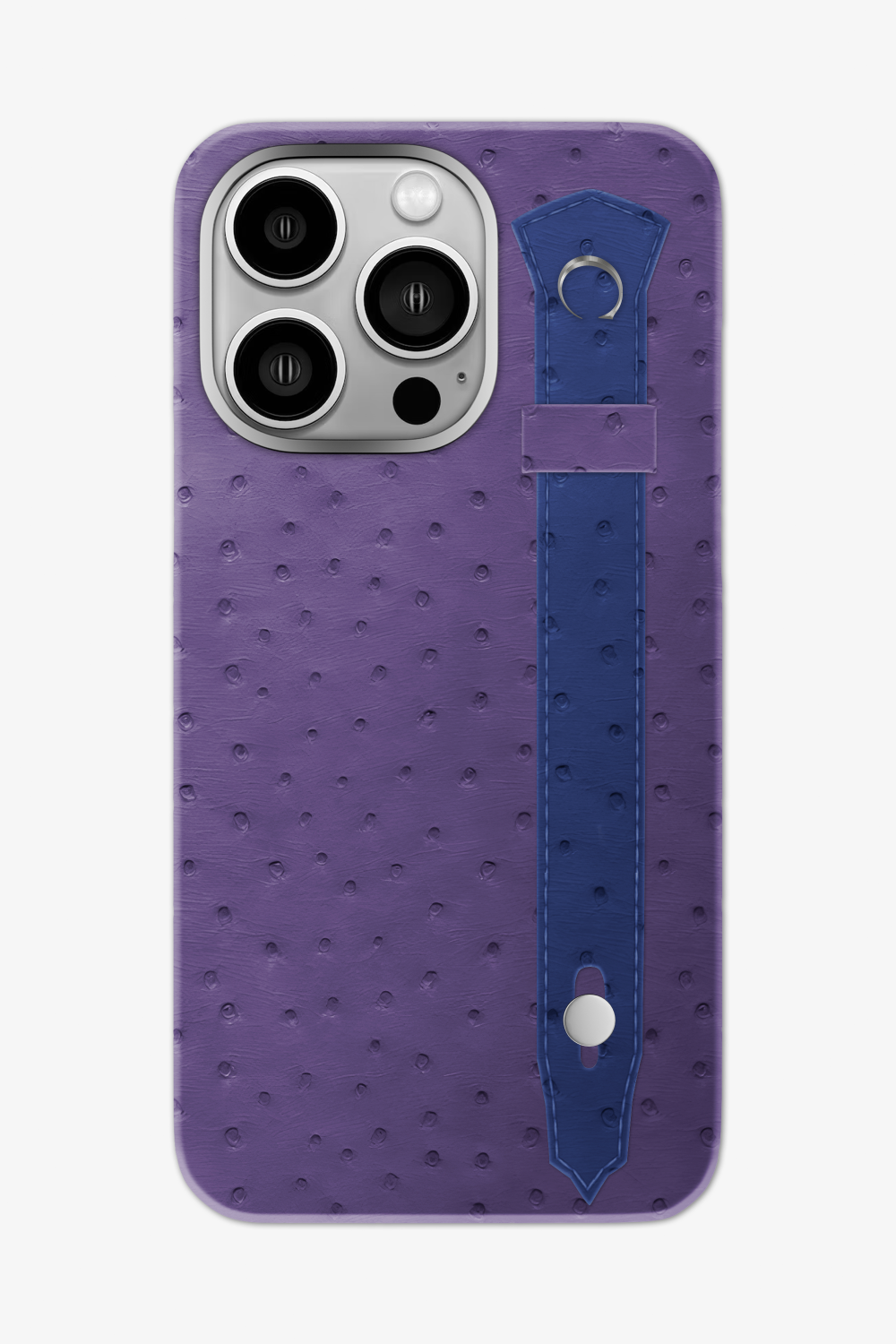 Ostrich Strap Case for iPhone 16 Pro Max - Purple / Navy Blue - zollofrance