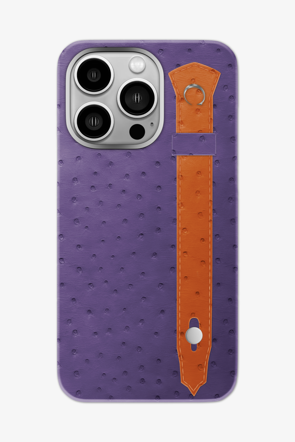 Ostrich Strap Case for iPhone 16 Pro Max - Purple / Orange - zollofrance