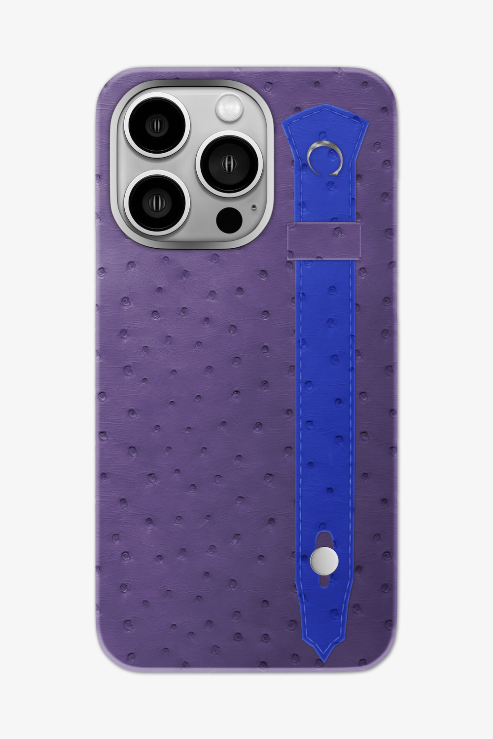 Ostrich Strap Case for iPhone 16 Pro Max - Purple / Blue Peony - zollofrance