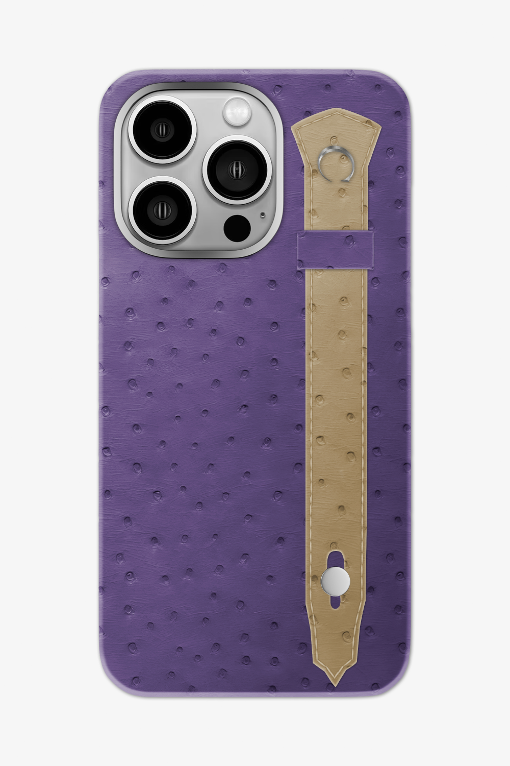 Ostrich Strap Case for iPhone 16 Pro Max - Purple / Vanilla - zollofrance