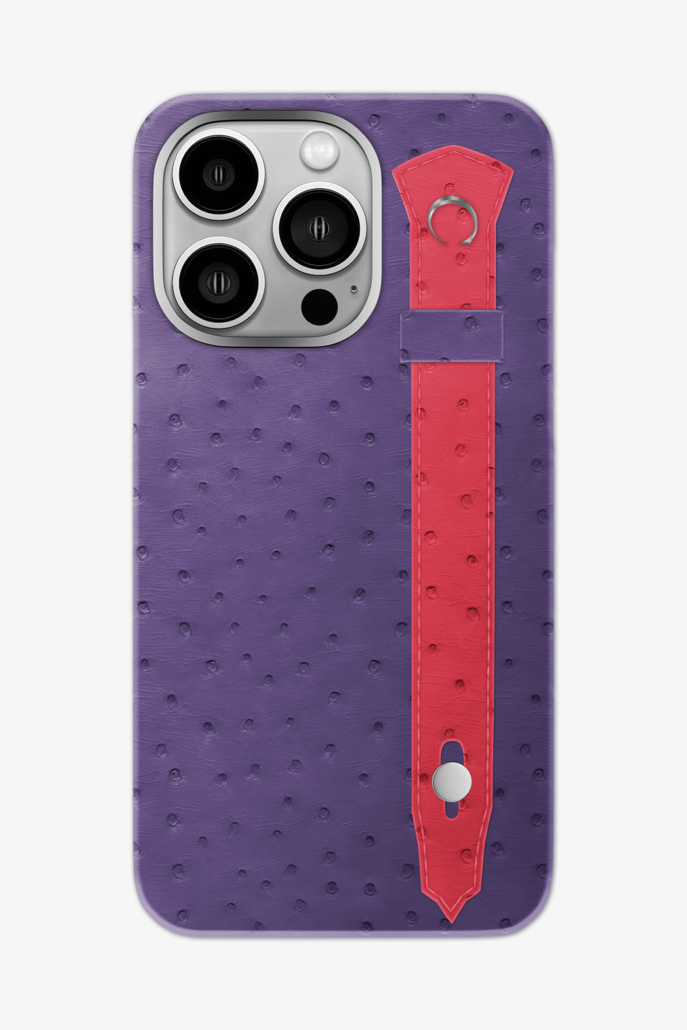 Ostrich Strap Case for iPhone 16 Pro Max - Purple / Rose - zollofrance