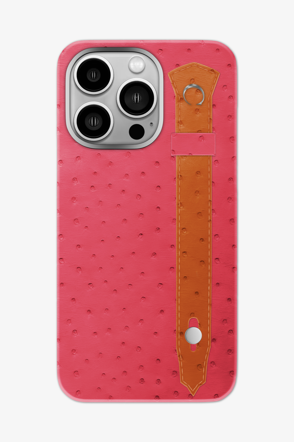 Ostrich Strap Case for iPhone 16 Pro Max - Rose / Orange - zollofrance