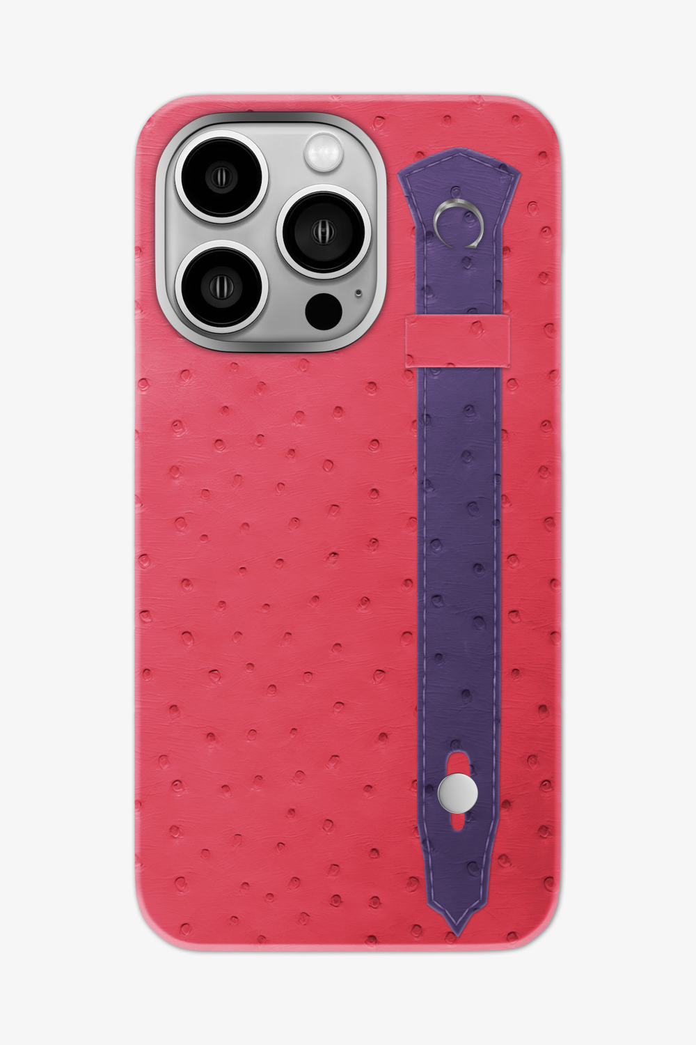 Ostrich Strap Case for iPhone 16 Pro Max - Rose / Purple - zollofrance