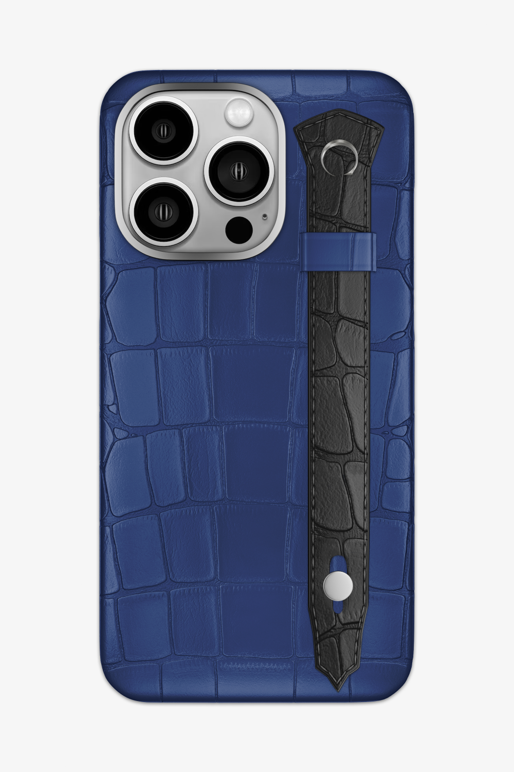 Alligator Strap Case for iPhone 16 Pro Max - Navy Blue / Black - zollofrance