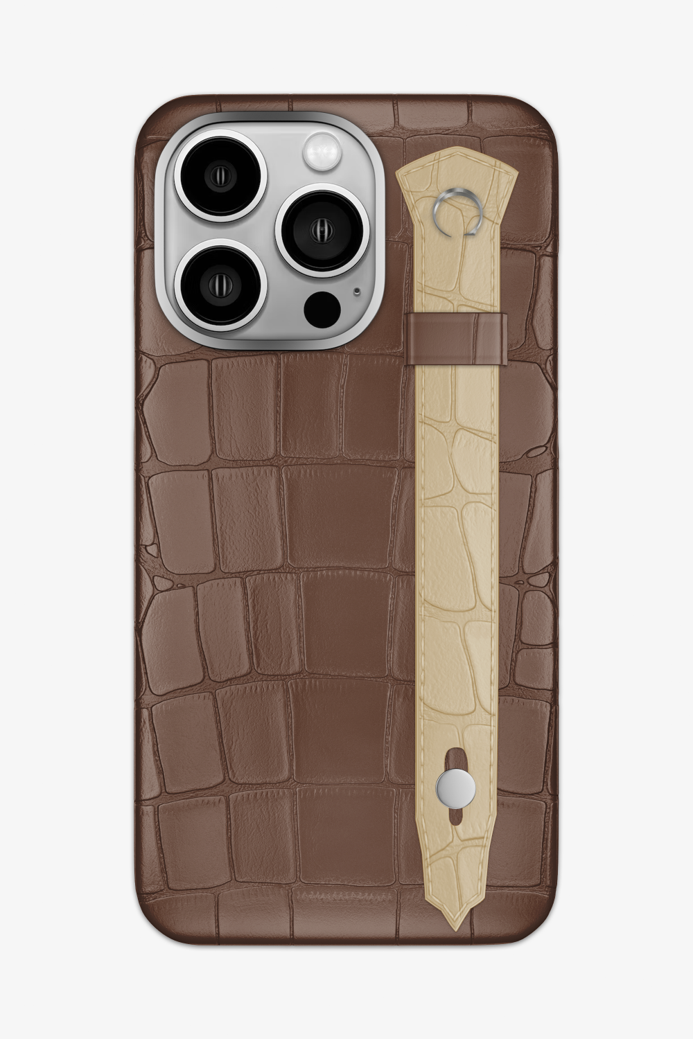 Alligator Strap Case for iPhone 16 Pro Max - Cocoa / Vanilla - zollofrance