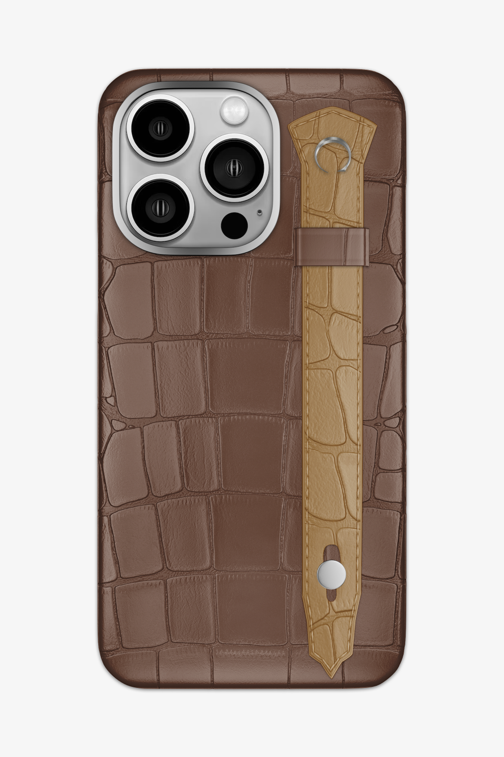 Alligator Strap Case for iPhone 16 Pro Max - Cocoa / Latte - zollofrance