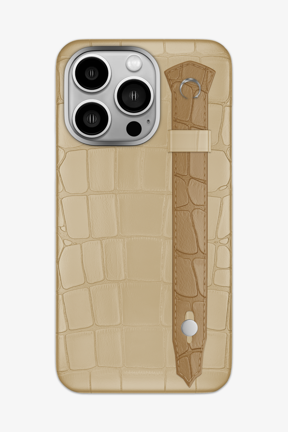 Alligator Strap Case for iPhone 16 Pro Max - Vanilla / Latte - zollofrance