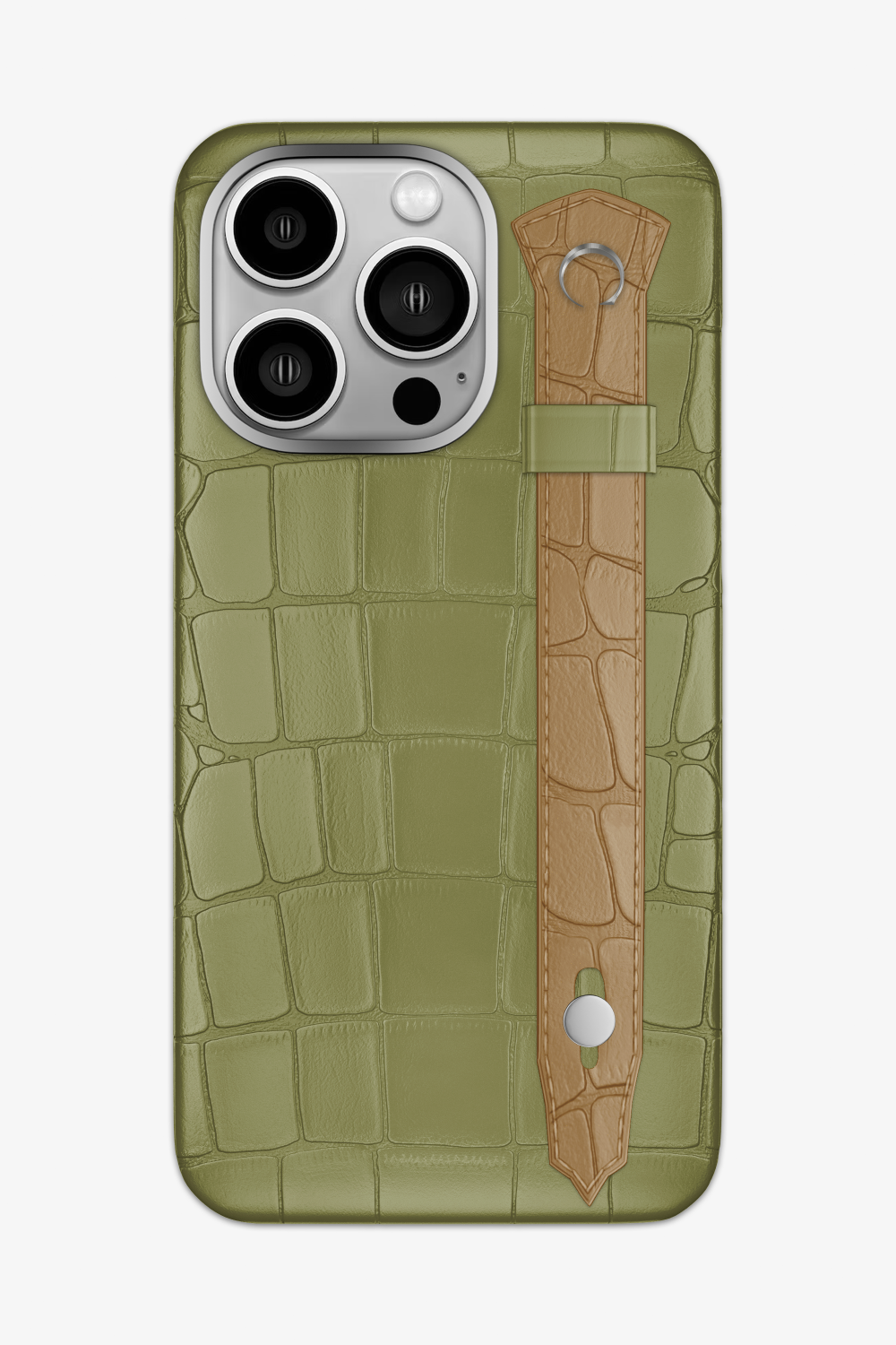 Alligator Strap Case for iPhone 16 Pro Max - Khaki / Latte - zollofrance