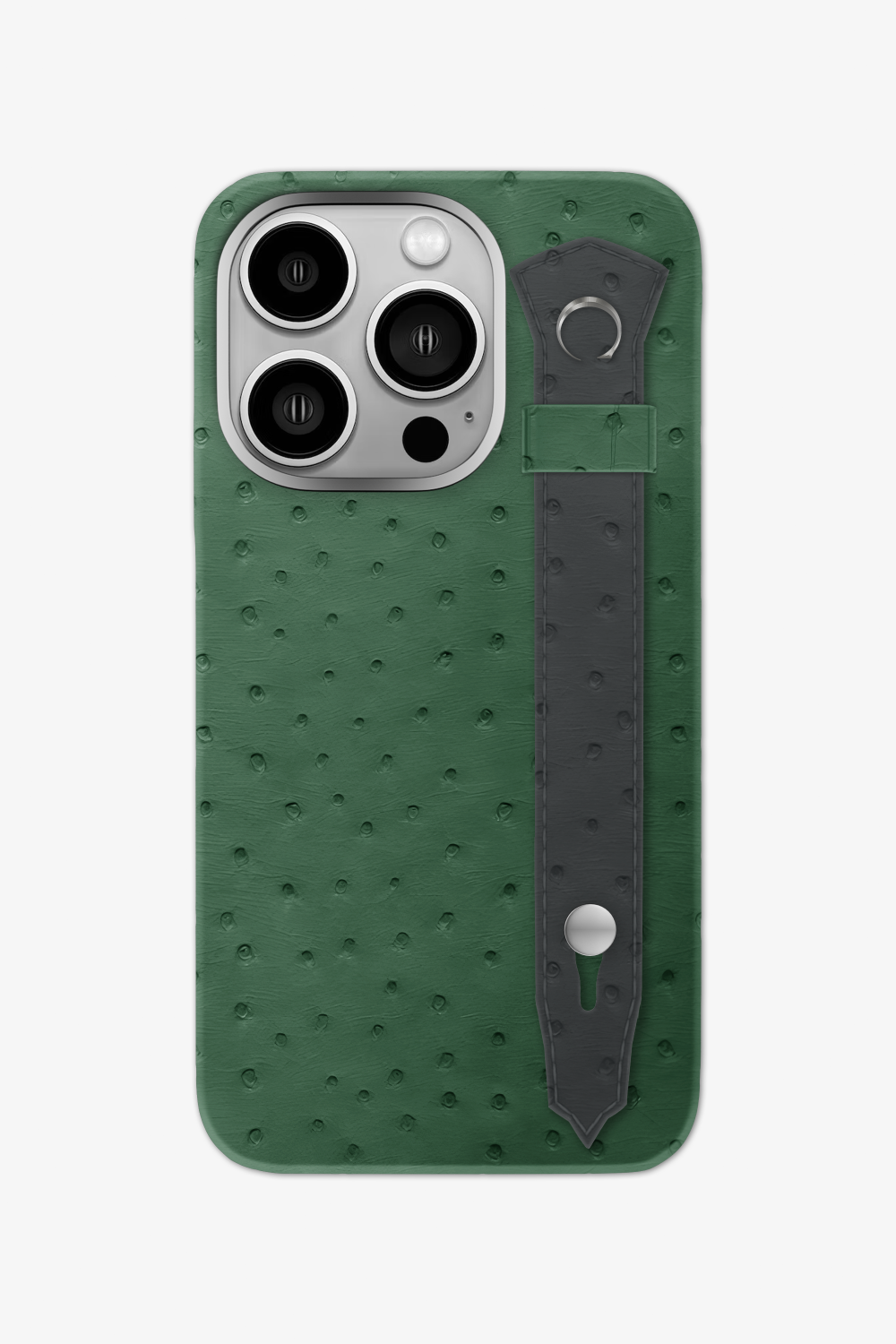 Ostrich Strap Case for iPhone 16 Pro - Green Sapin / Grey Anthracite - zollofrance