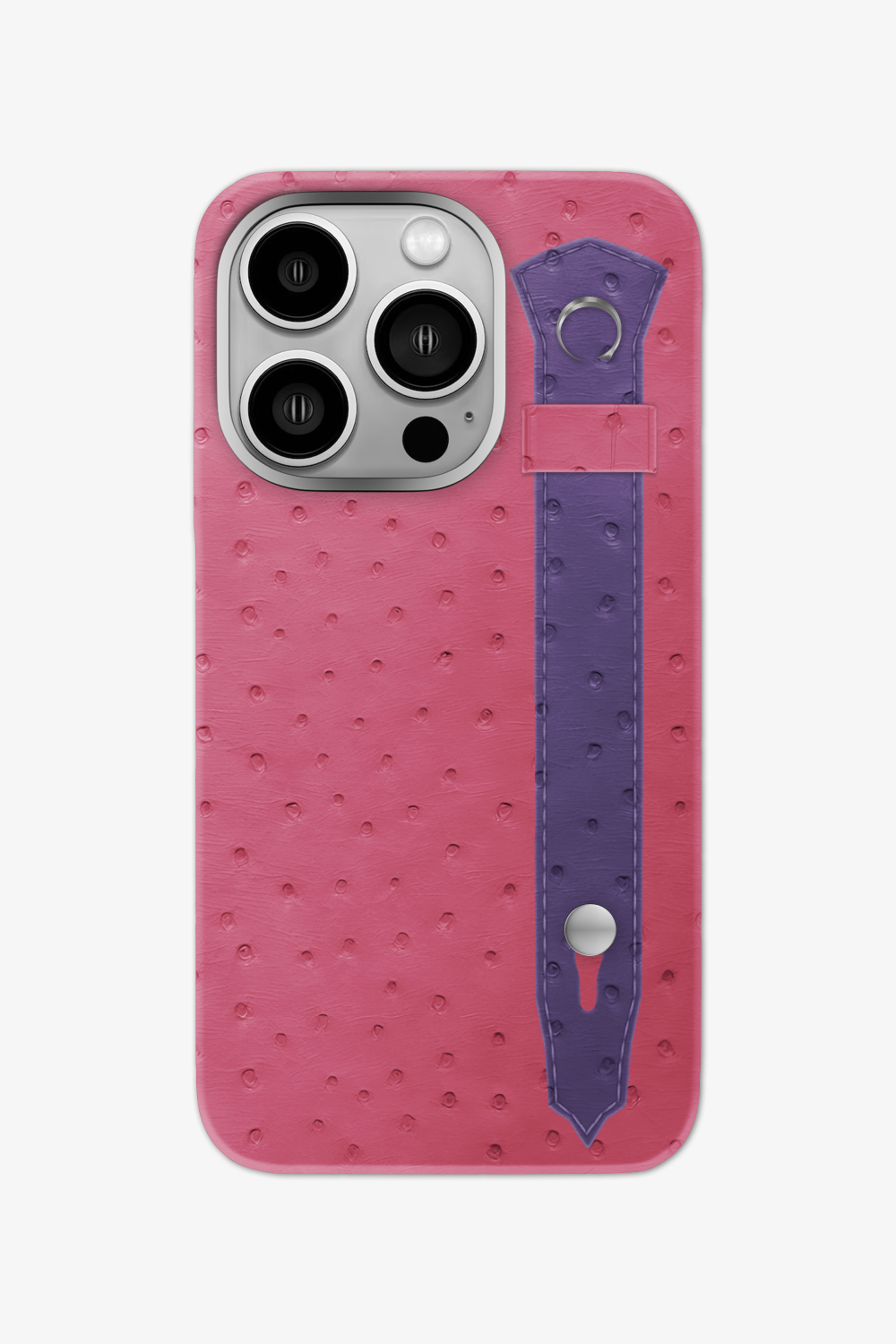 Ostrich Strap Case for iPhone 16 Pro - Pink Girly / Purple - zollofrance