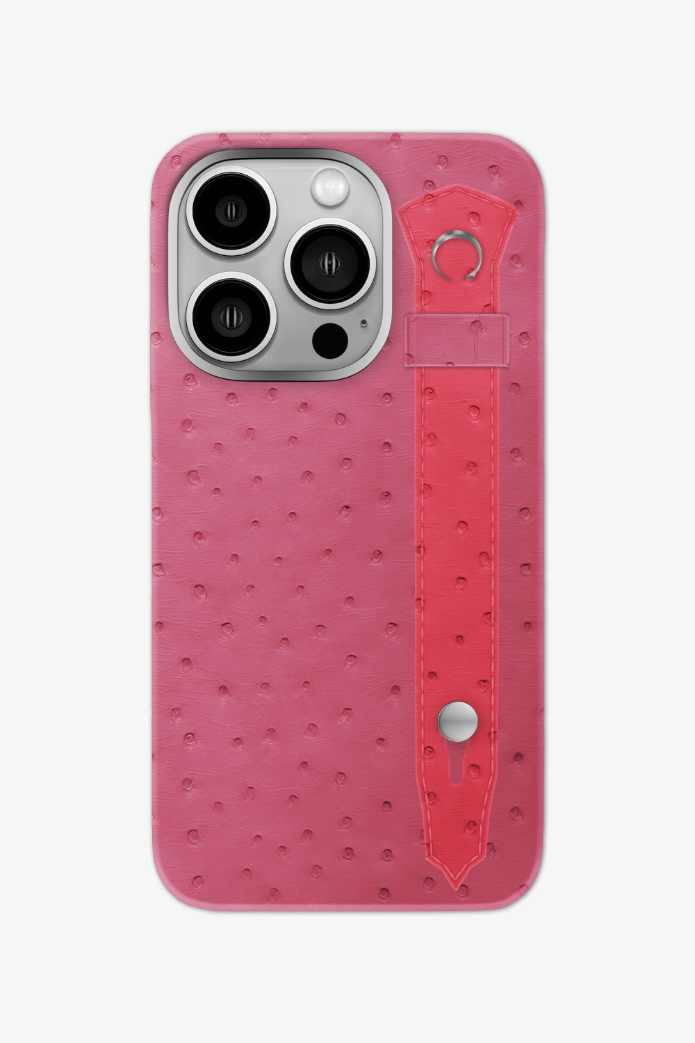 Ostrich Strap Case for iPhone 16 Pro - Pink Girly / Rose - zollofrance