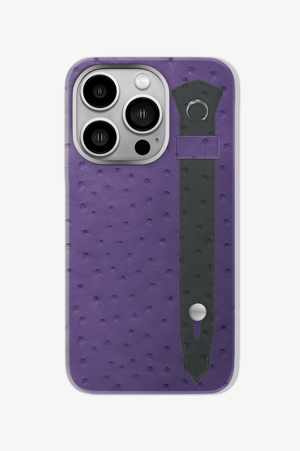 Ostrich Strap Case for iPhone 16 Pro - Purple / Grey Anthracite - zollofrance