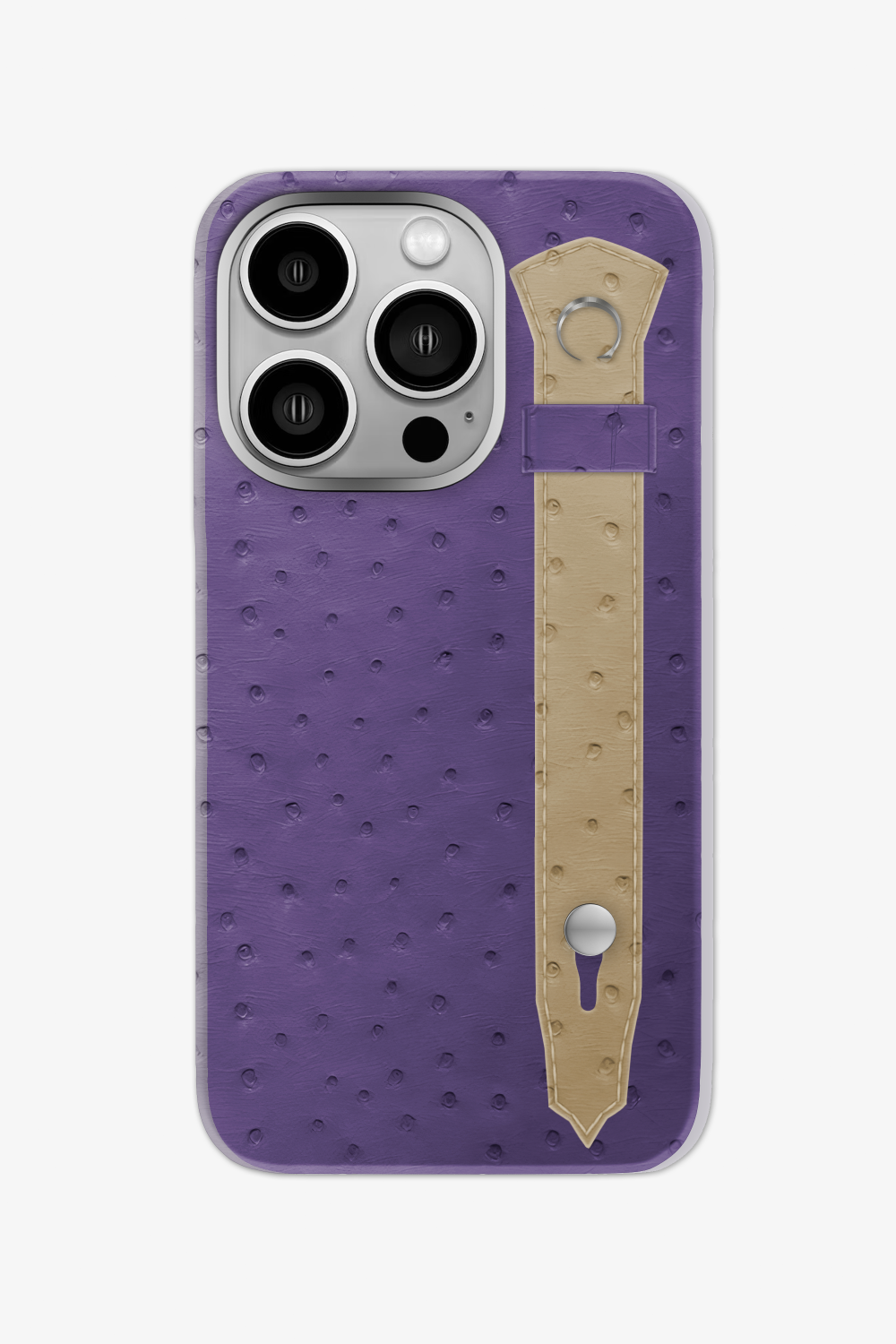 Ostrich Strap Case for iPhone 16 Pro - Purple / Vanilla - zollofrance