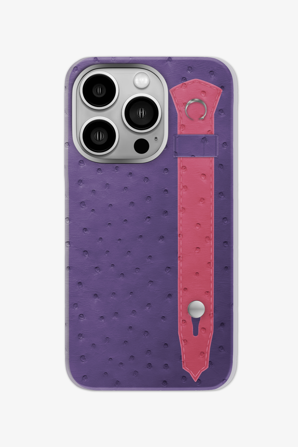 Ostrich Strap Case for iPhone 16 Pro - Purple / Pink Girly - zollofrance