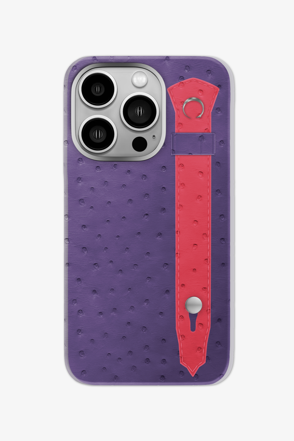 Ostrich Strap Case for iPhone 16 Pro - Purple / Rose - zollofrance