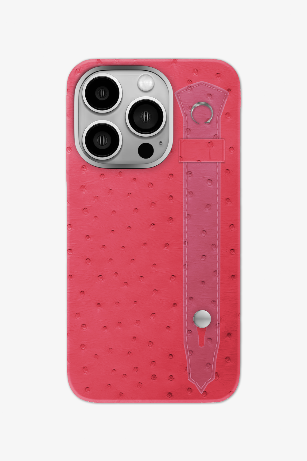 Ostrich Strap Case for iPhone 16 Pro - Rose / Pink Girly - zollofrance