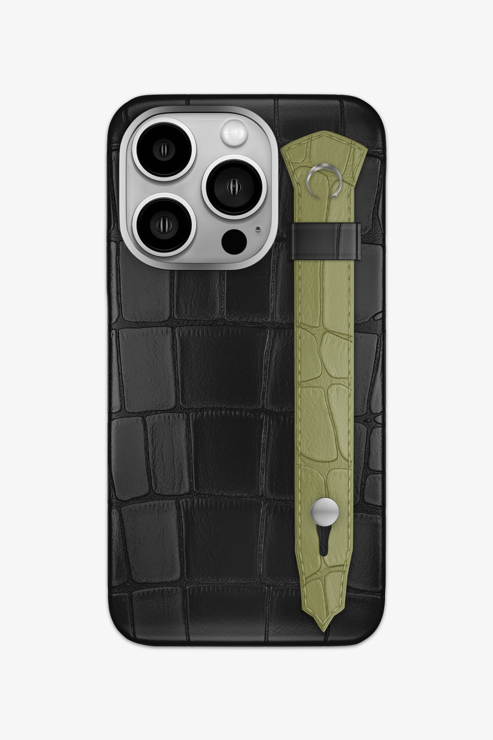 Alligator Strap Case for iPhone 16 Pro - Black / Khaki - zollofrance