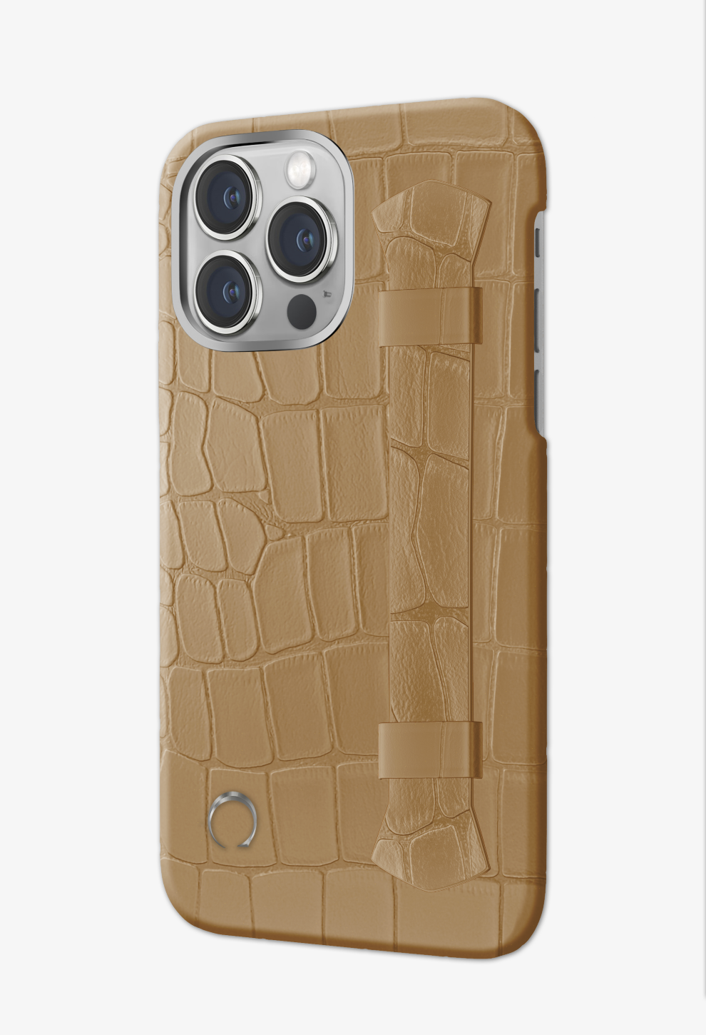 Cream Alligator Double Headed Strap Case for iPhone 14 Pro - Cream Alligator Double Headed Strap Case for iPhone 14 Pro - zollofrance