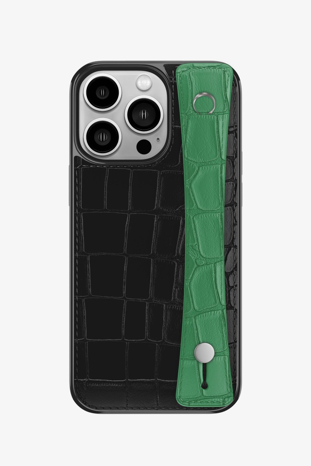 Alligator Sports Strap Case for iPhone 14 Pro - Black / Green Emerald - zollofrance