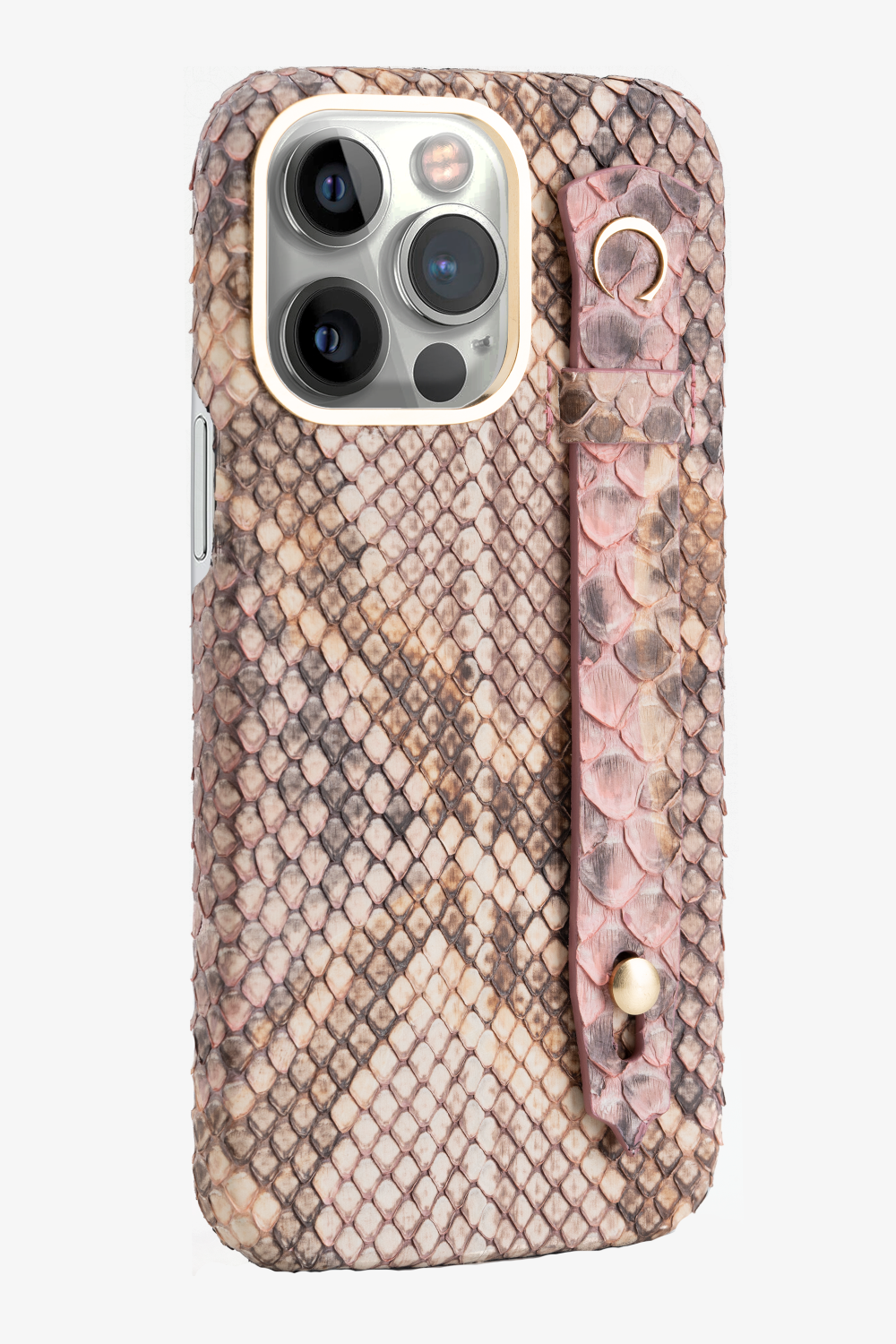 Pink Matte Python Strap Case for iPhone 14 Series - Pink Matte Python Strap Case for iPhone 14 Series - zollofrance