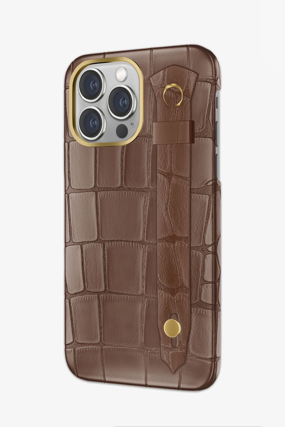 Cocoa Alligator Strap Case for iPhone 15 Pro - Cocoa Alligator Strap Case for iPhone 15 Pro - zollofrance