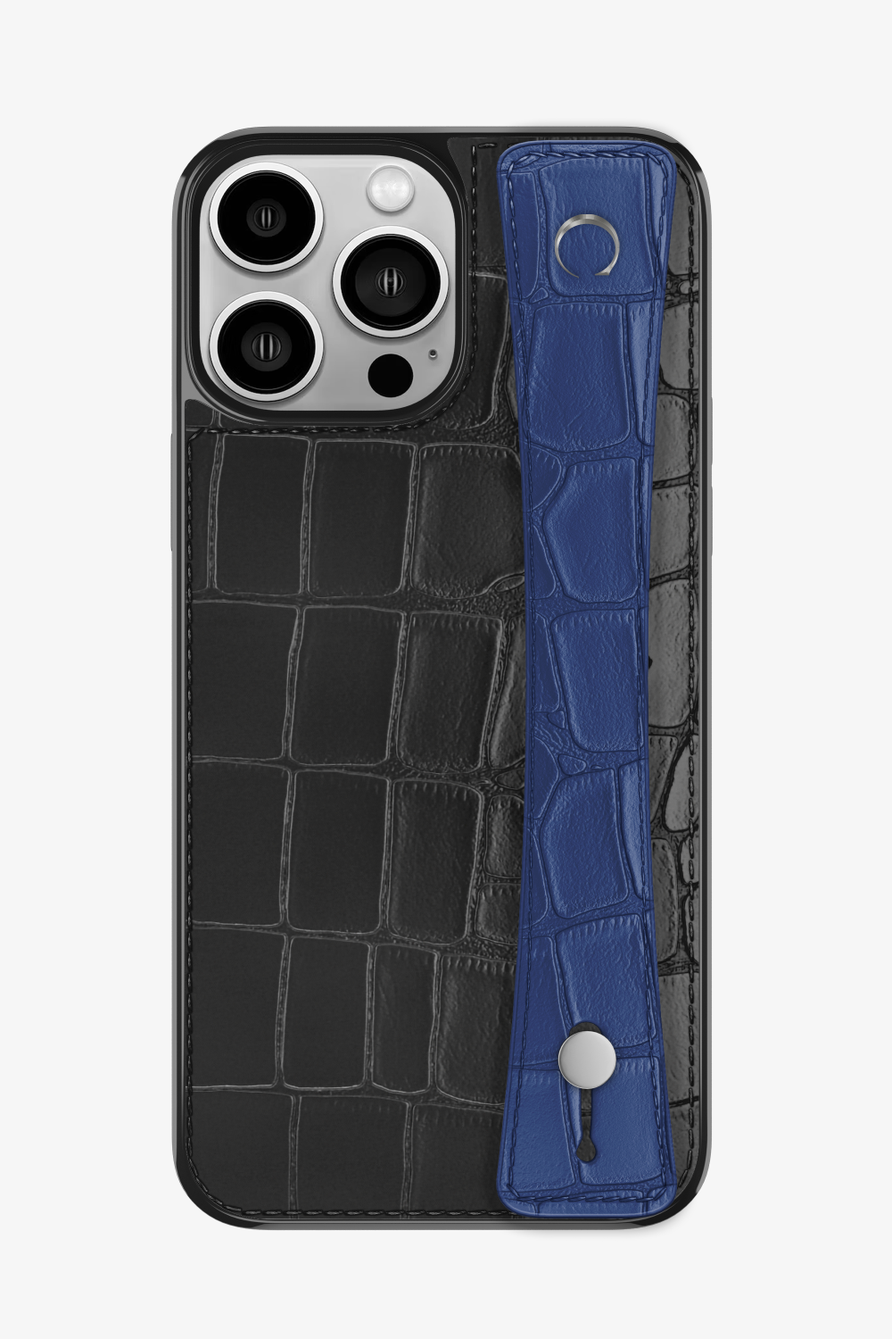 Alligator Sports Strap Case for iPhone 14 Pro Max - Black / Navy Blue - zollofrance