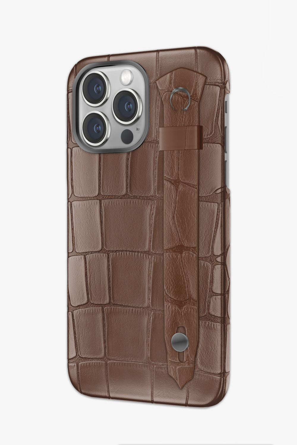 Cocoa Alligator Strap Case for iPhone 15 Pro - Cocoa Alligator Strap Case for iPhone 15 Pro - zollofrance