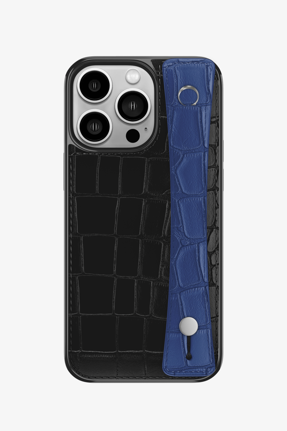 Alligator Sports Strap Case for iPhone 14 Pro - Black / Navy Blue - zollofrance