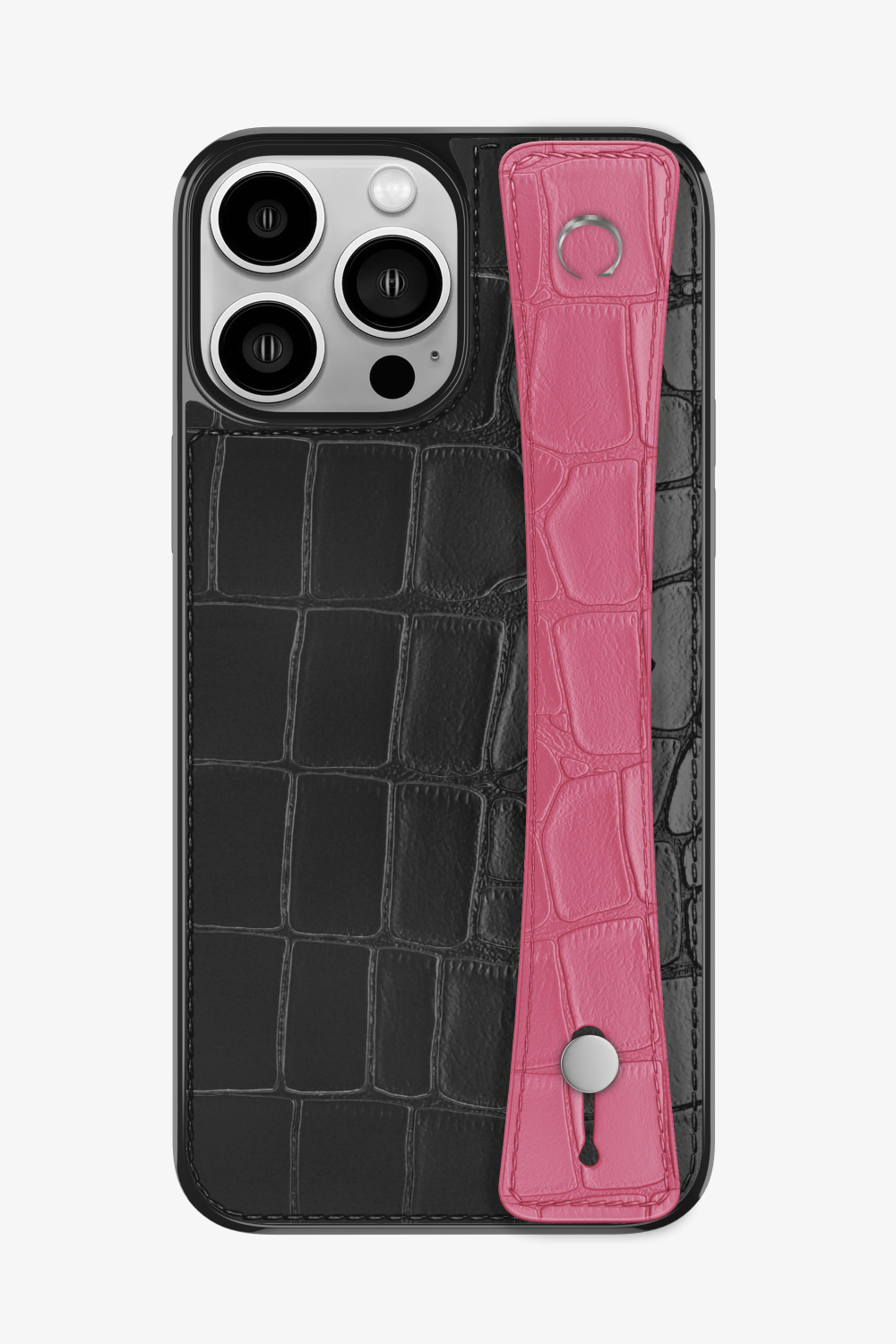 Alligator Sports Strap Case for iPhone 14 Pro Max - Black / Pink - zollofrance