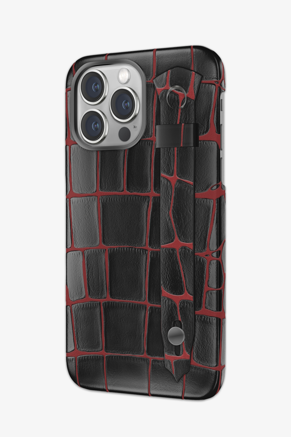 Dual Tone Exotic Alligator Strap Case for iPhone 15 Pro - Dual Tone Exotic Alligator Strap Case for iPhone 15 Pro - zollofrance