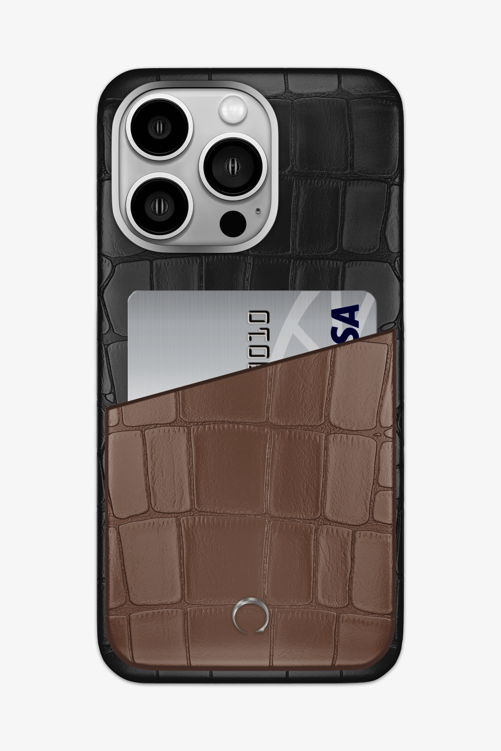 Alligator Pocket Case for iPhone 14 Pro Max - Black / Cocoa - zollofrance