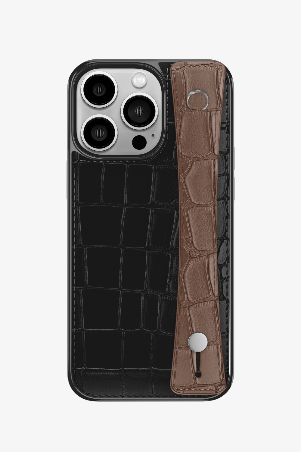 Alligator Sports Strap Case for iPhone 14 Pro - Black / Cocoa - zollofrance