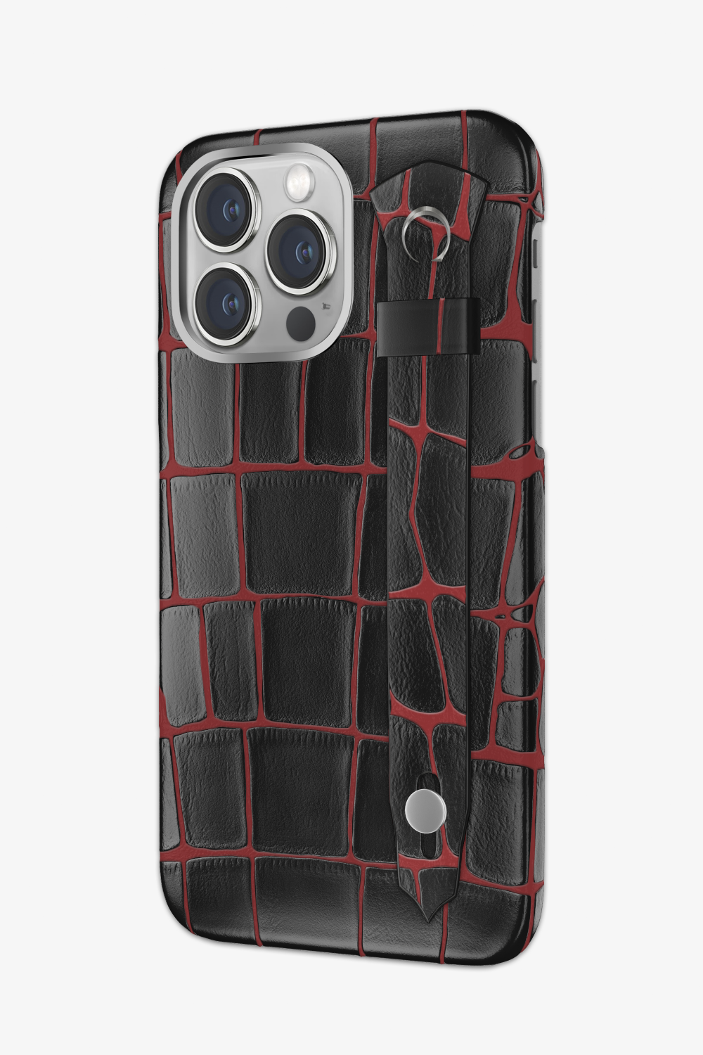 Dual Tone Exotic Alligator Strap Case for iPhone 15 Pro - Dual Tone Exotic Alligator Strap Case for iPhone 15 Pro - zollofrance