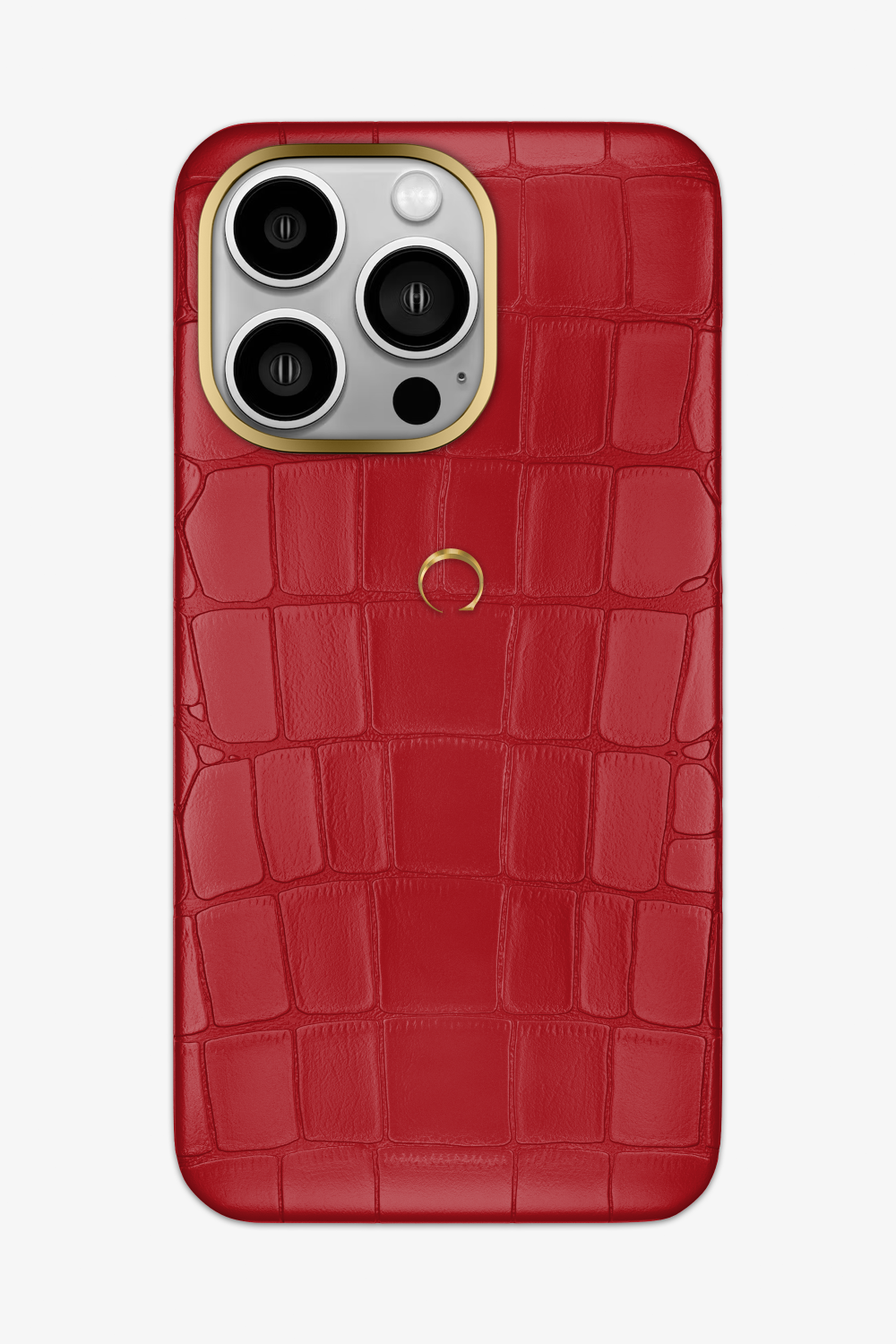 Red Alligator Case for iPhone 14 Series - 14 Pro Max / Gold / Red - zollofrance