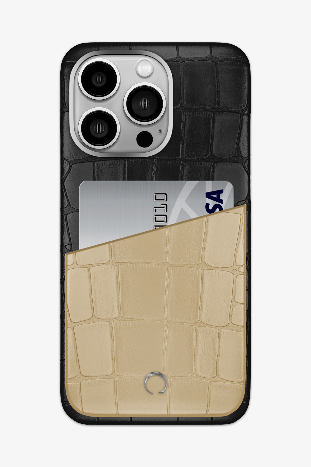 Alligator Pocket Case for iPhone 15 Pro Max - Black / Vanilla - zollofrance