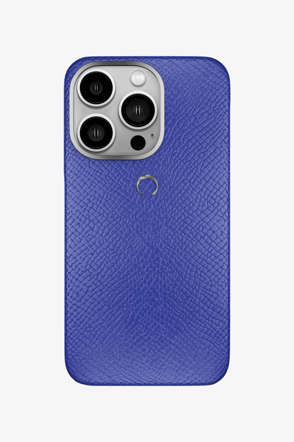 Calfskin Case for iPhone 15 Pro - Stainless Steel / Blue Ciel - zollofrance
