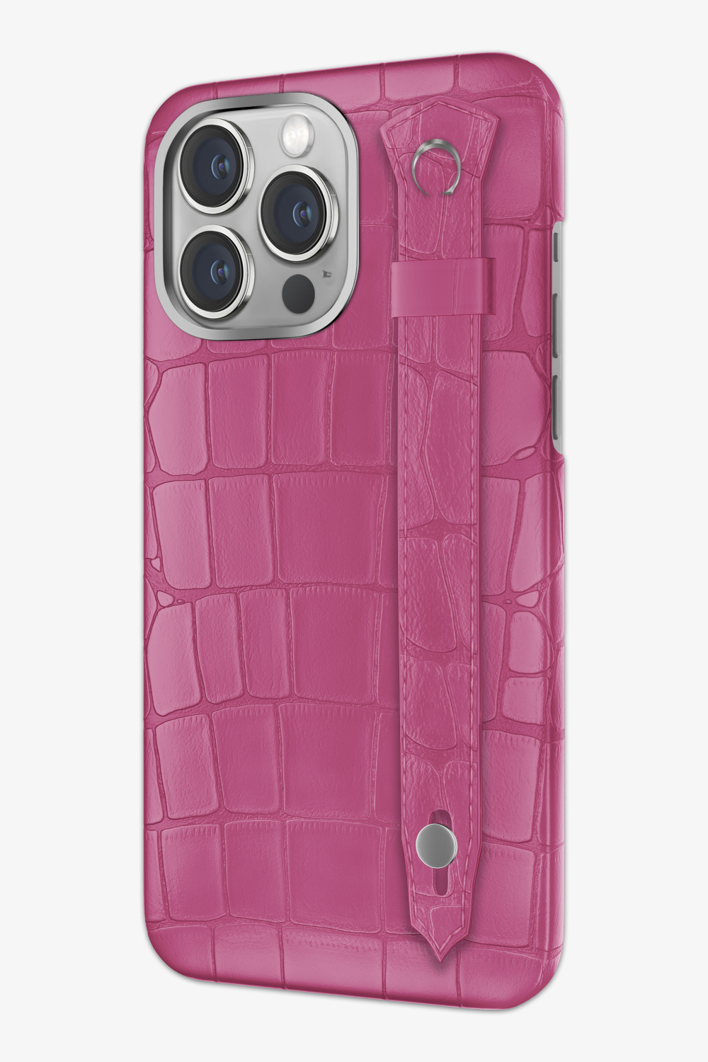 Pink Fuchsia Alligator Strap Case for iPhone 14 Series - Pink Fuchsia Alligator Strap Case for iPhone 14 Series - zollofrance