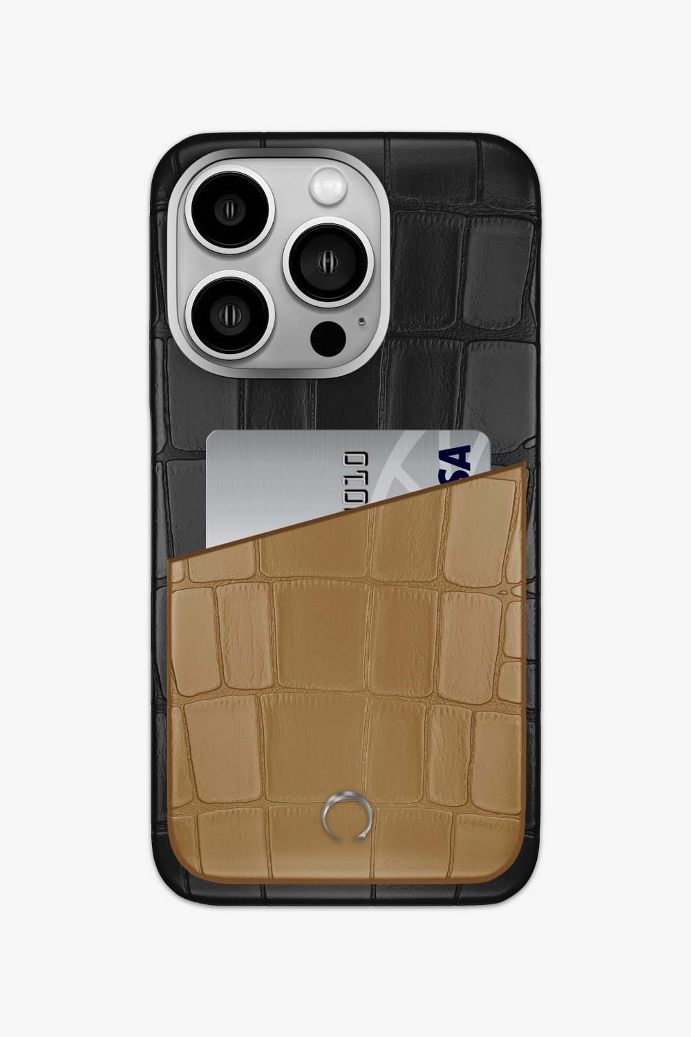 Alligator Pocket Case for iPhone 15 Pro - Black / Latte - zollofrance