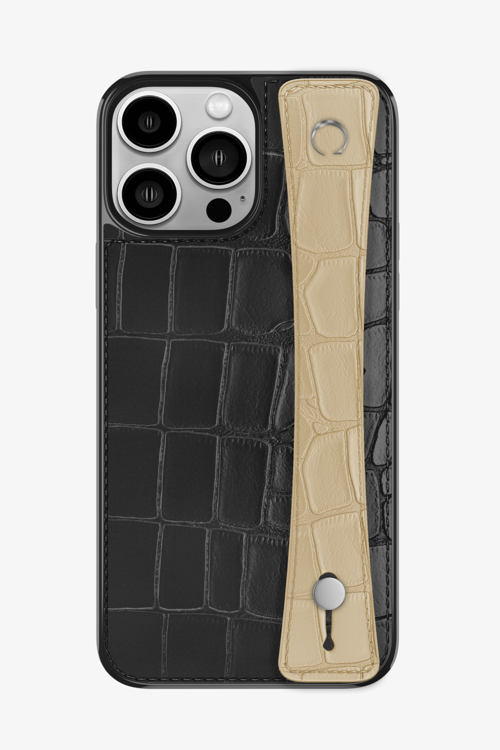 Alligator Sports Strap Case for iPhone 15 Pro Max - Black / Vanilla - zollofrance