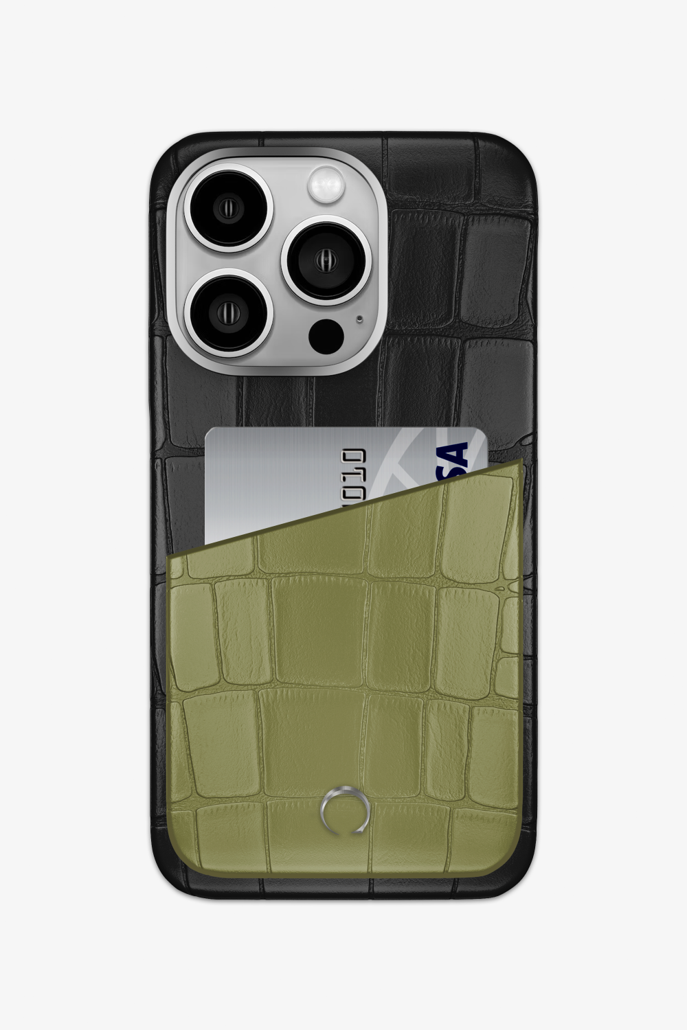 Alligator Pocket Case for iPhone 15 Pro - Black / Khaki - zollofrance