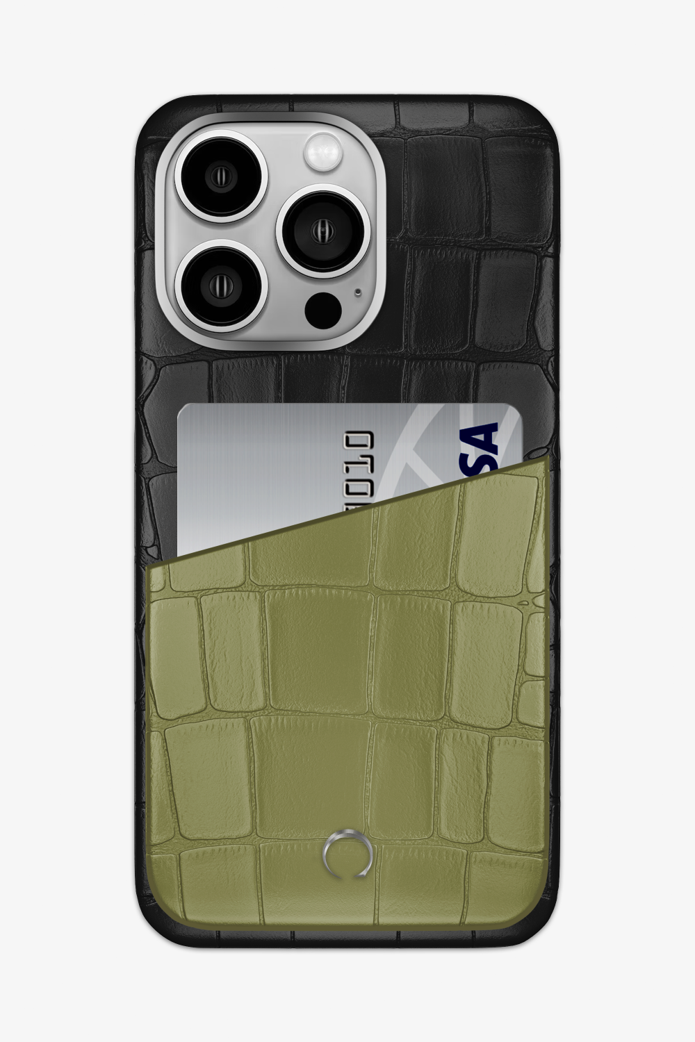 Alligator Pocket Case for iPhone 15 Pro Max - Black / Khaki - zollofrance